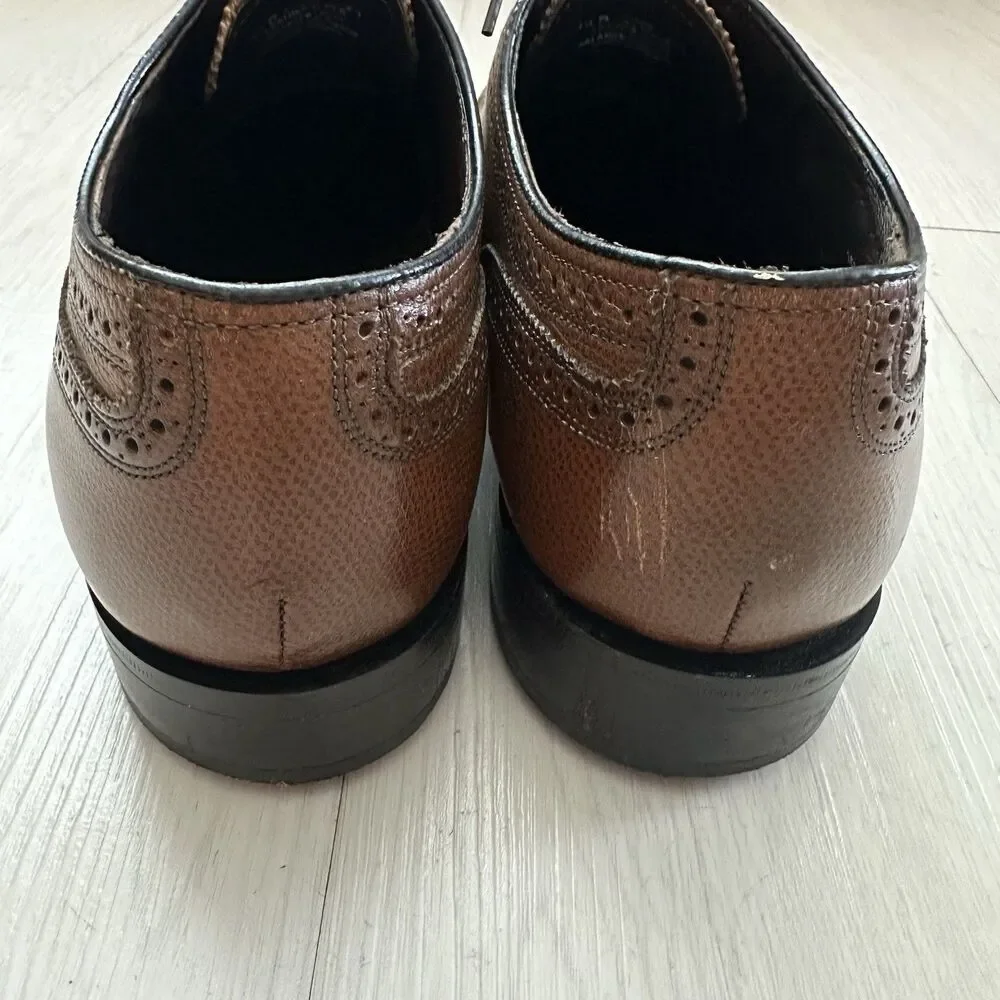 Florsheim Lexington 17066 Men's 13 D Pebble Cognac Leather Wingtip Oxford Shoes
